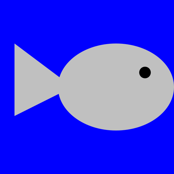 SVG Fish icon on blue background