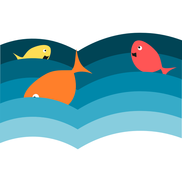 SVG Fish in wavy water