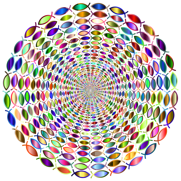 SVG Fish Vortex Variation 2 Chromatic No Background