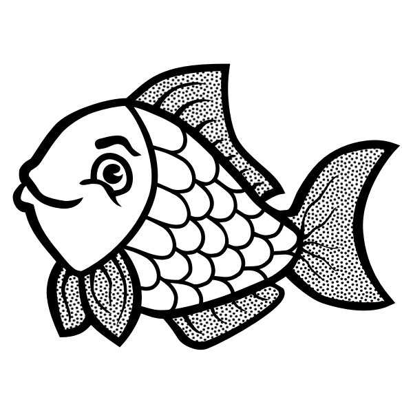SVG Fish with spots line art vector image