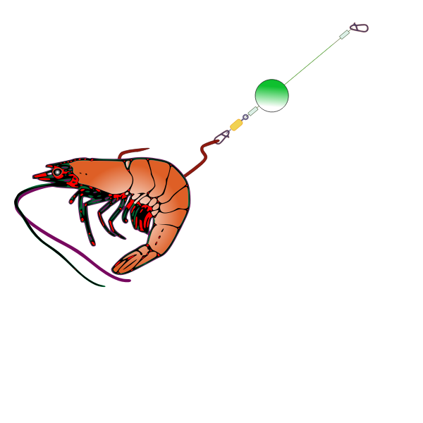 SVG Fishing bait with shrimp