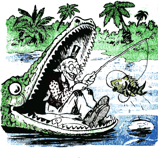 SVG Fishing in the gators mouth