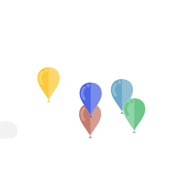 SVG Five balloons