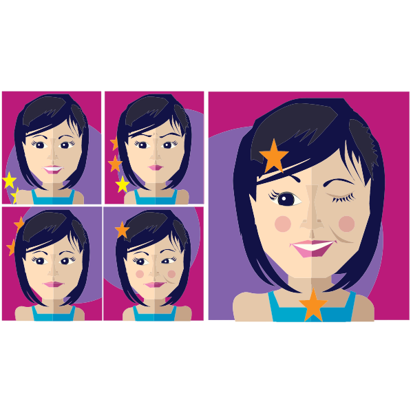 SVG Five girl avatars