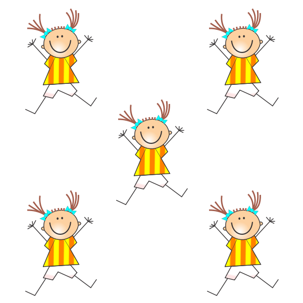 SVG Five happy girls