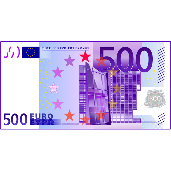 SVG Five hundred Euro note vector graphics