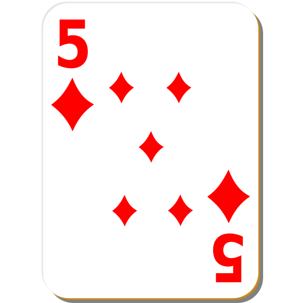 SVG Five of diamonds vector clip art