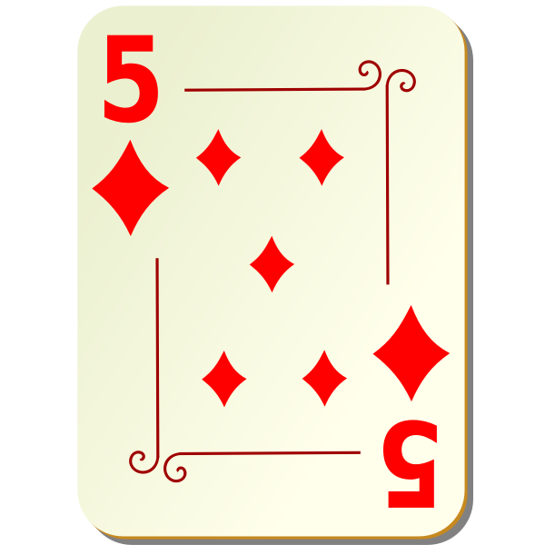 SVG Five of diamonds vector graphics