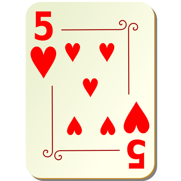 SVG Five of hearts vector clip art