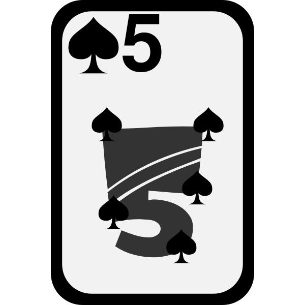 SVG Five of Spades funky playing card vector clip art