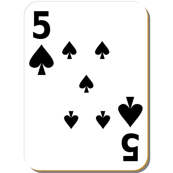 SVG Five of spades playing card vector clip art