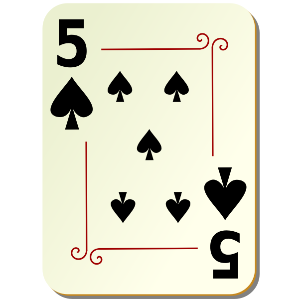 SVG Five of spades playing card vector illustration