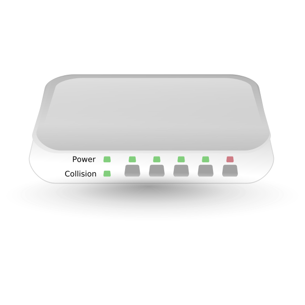 SVG Five port networking hub vector graphics