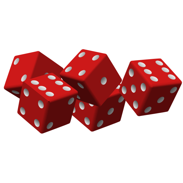 SVG Five red dice