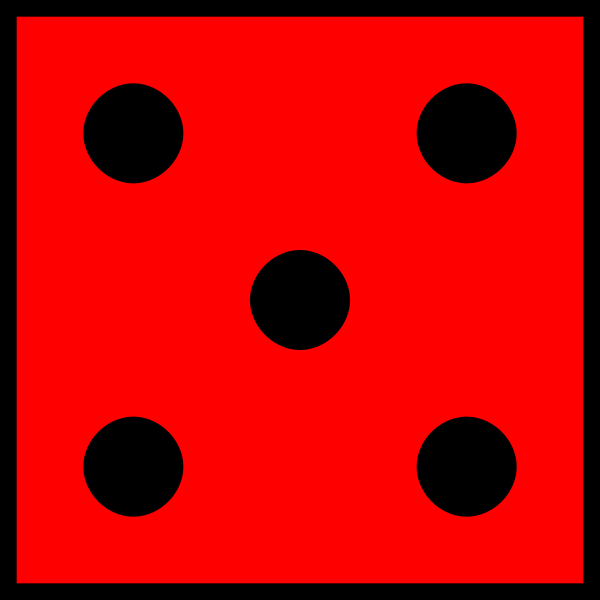 SVG Five red dots on red background