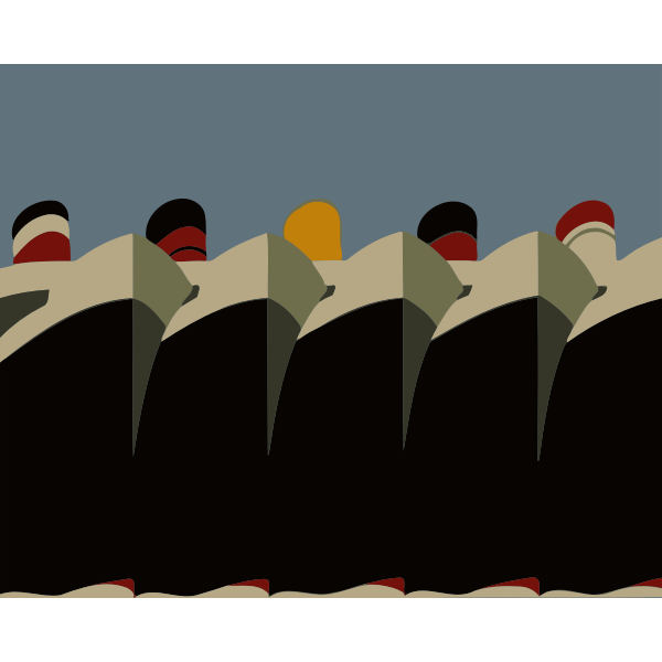 SVG Five ships vector image