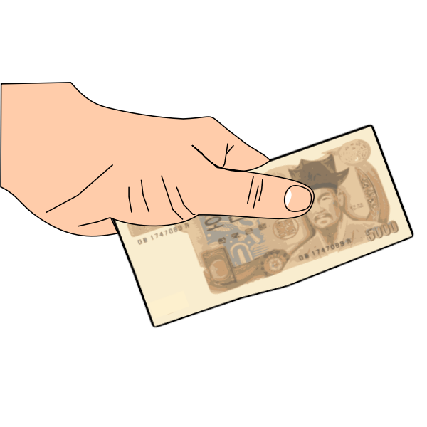 SVG Five thousand won in hands