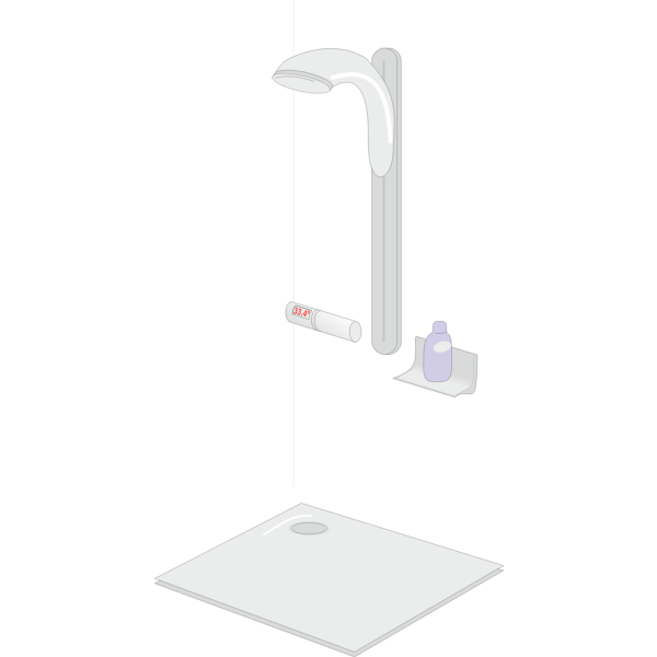 SVG Fixed shower cabin with vector image