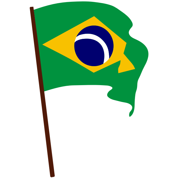 SVG Flag of Brazil on pole vector drawing