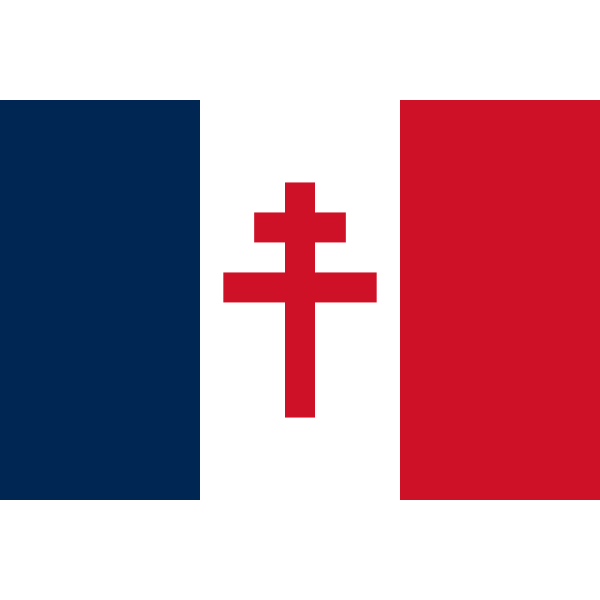 SVG Flag of Free France 1940-1944 Cross of Lorraine variant