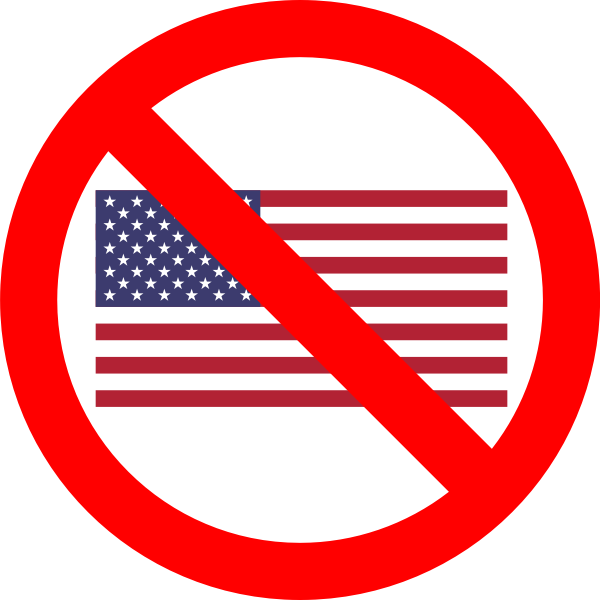 SVG Flag of the United States in red circle with slash