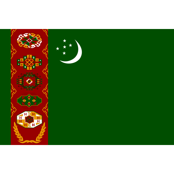 SVG Flag of Turkmenistan