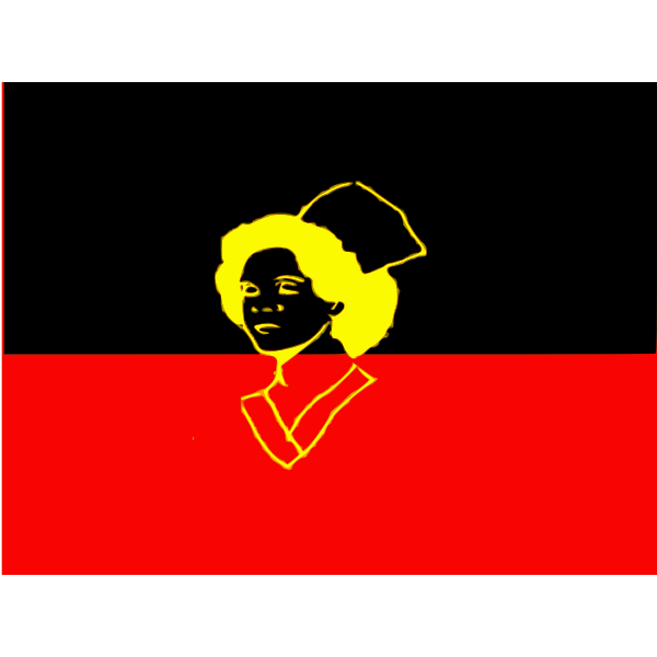 SVG Flag with portrait of nurse vector drawing