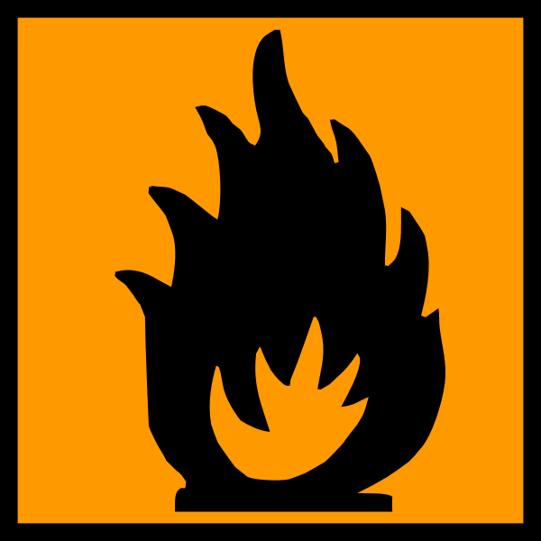 SVG Flammable material warning sign vector clip art