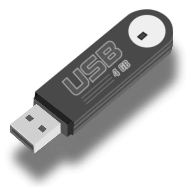 SVG Flash USB stick with shadow vector illustration