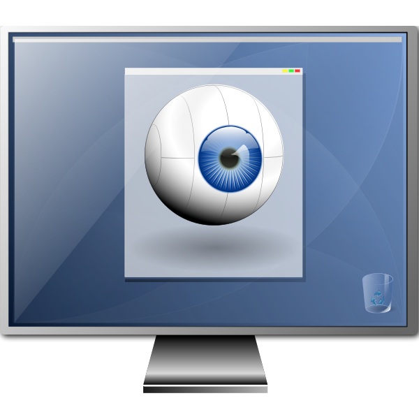 SVG Flat screen monitor switched on vector clip art