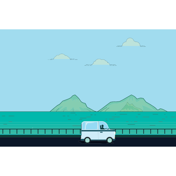 SVG Flat-shaded landscape vector image