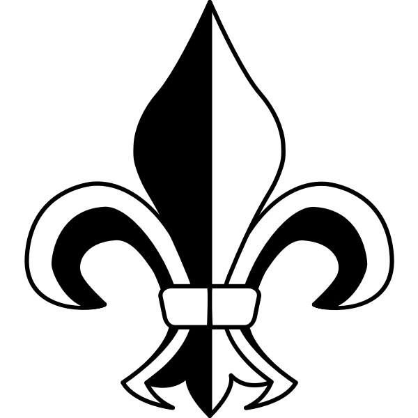 SVG Fleur-de-lys in black and white illustration
