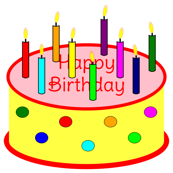 SVG Flickering Candle Birthday Cake