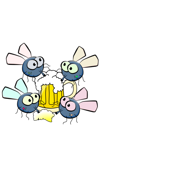 SVG Flies drinking beer vector illustration