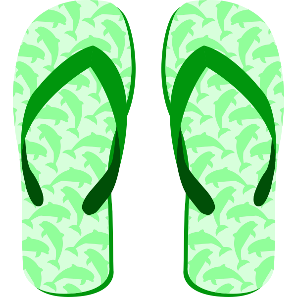 SVG Flip Flops Green Color