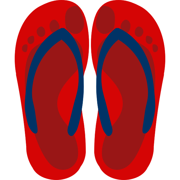 SVG Flip flops with feet imprint vector clip art