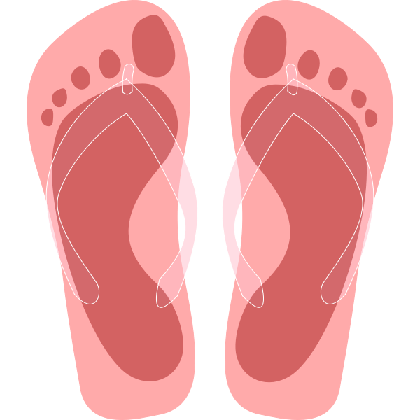 SVG Flip flops with feet imprint vector illustration