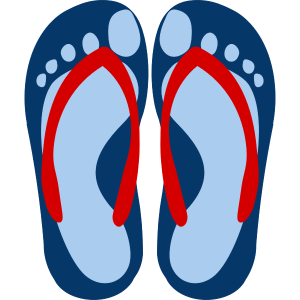 SVG Flip flops with feet imprint vector image