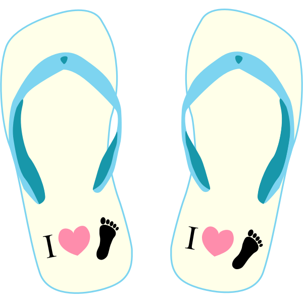 SVG Flip flops with quotI Love Footquot symbol vector image