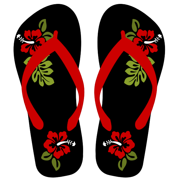 SVG Flipflops with floral pattern vector illustration