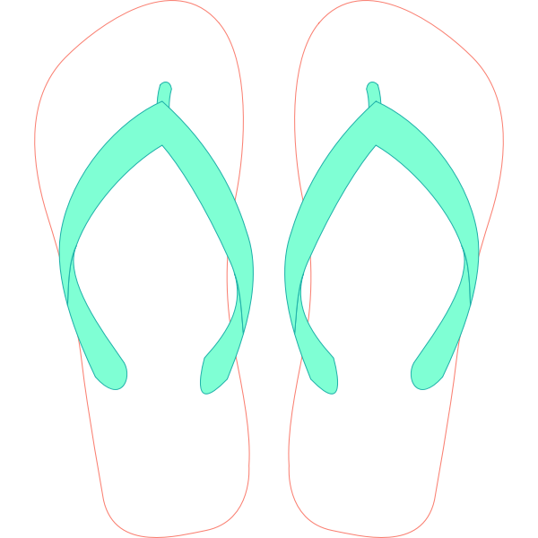 SVG Flipflops with stripe pattern vector clip art