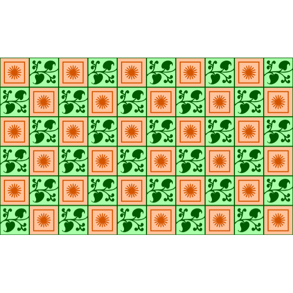 SVG Floral background in green and orange