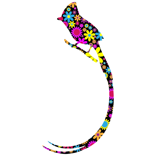 SVG Floral bird silhouette