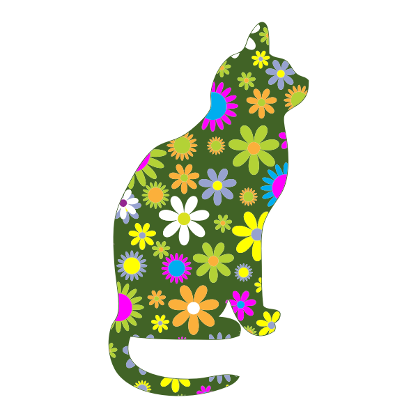 SVG Floral cat
