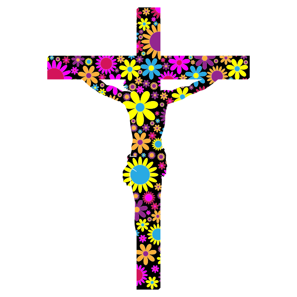 SVG Floral crucifix vector image
