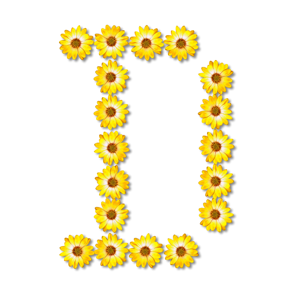 SVG Floral D letter