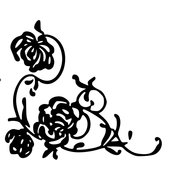 SVG Floral decoration black and white