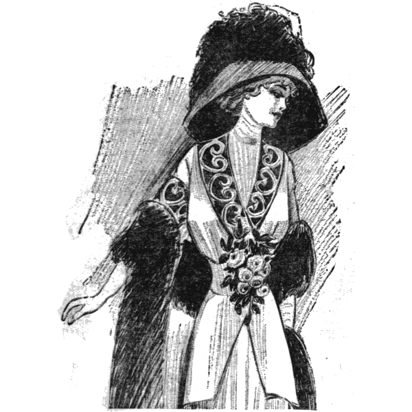 SVG Floral dress woman with big hat