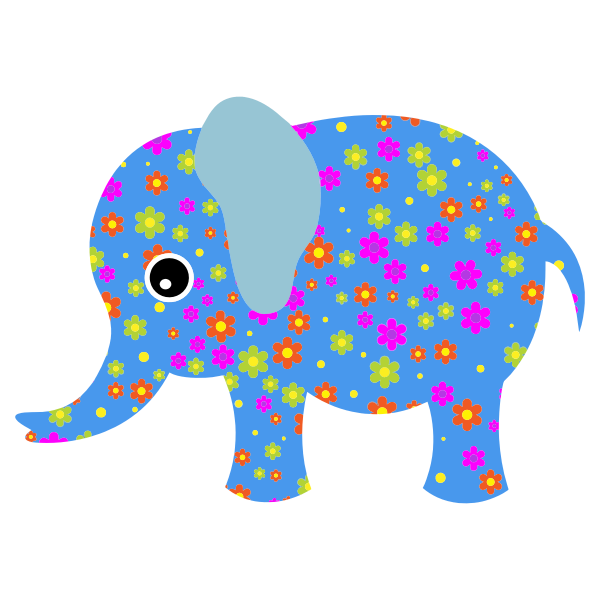 SVG Floral elephant
