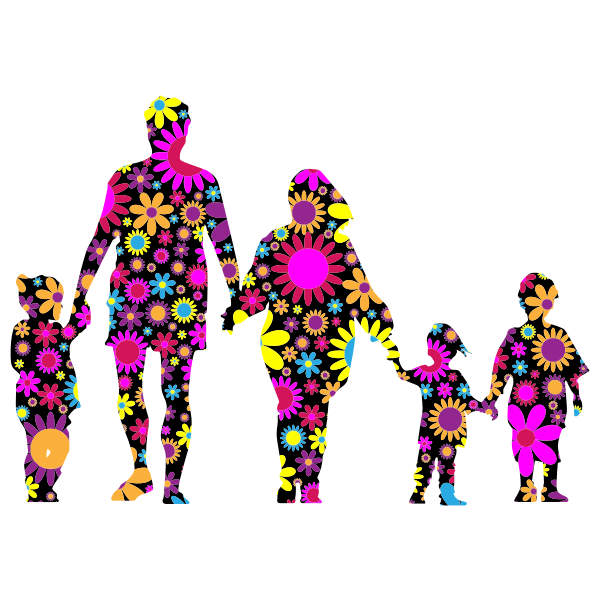 SVG Floral family silhouette